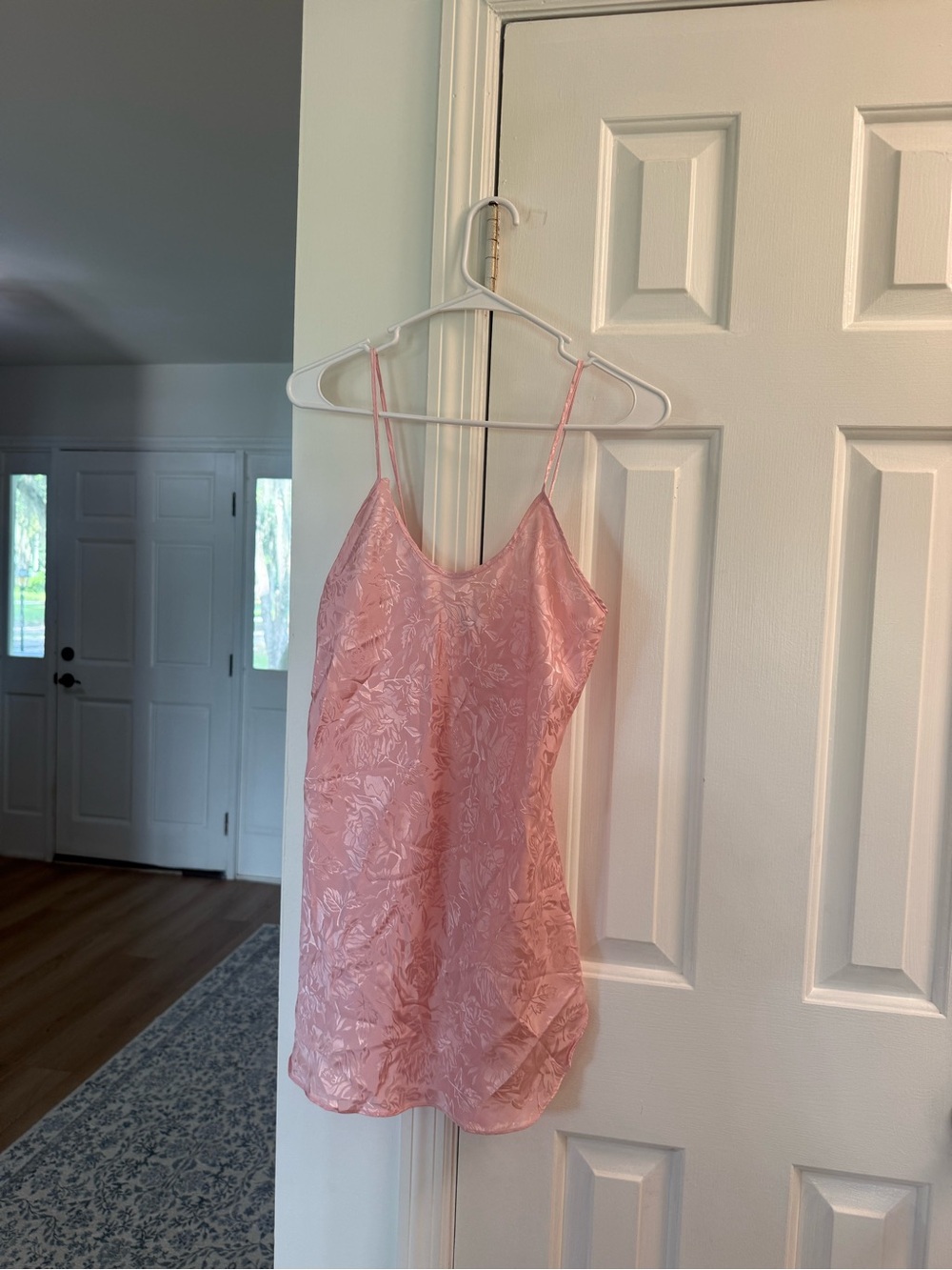 Morgan Taylor Dusty Pink Floral Jacquard Satin Chemise